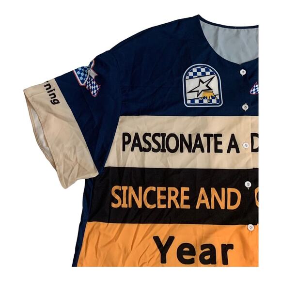 Shein Curve Men's Size 3XL Button Up Short Sleeve Adult Shirt Jersey - Picture 5 of 12